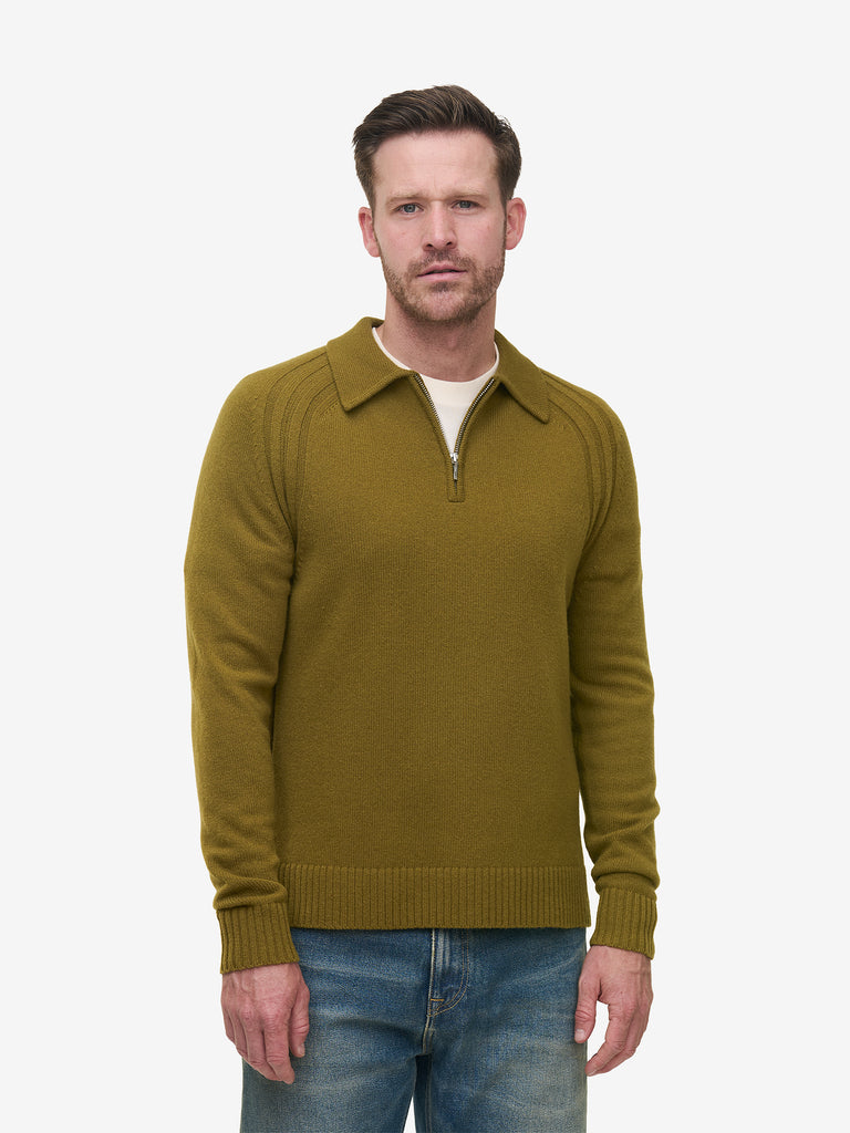 Fir Green Noah Quarter-Zip Poloshirt