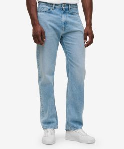 Mid Stone Wash Carlin Straight Fit Denim