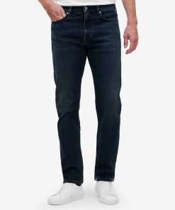 Washed Blue Black Yamane Tapered Jeans