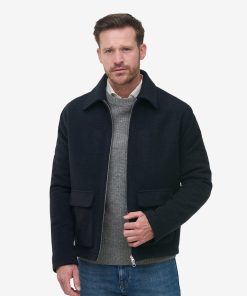 Navy Heather Bomber Jacket