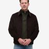 Dark Brown Corduroy Bomber Jacket